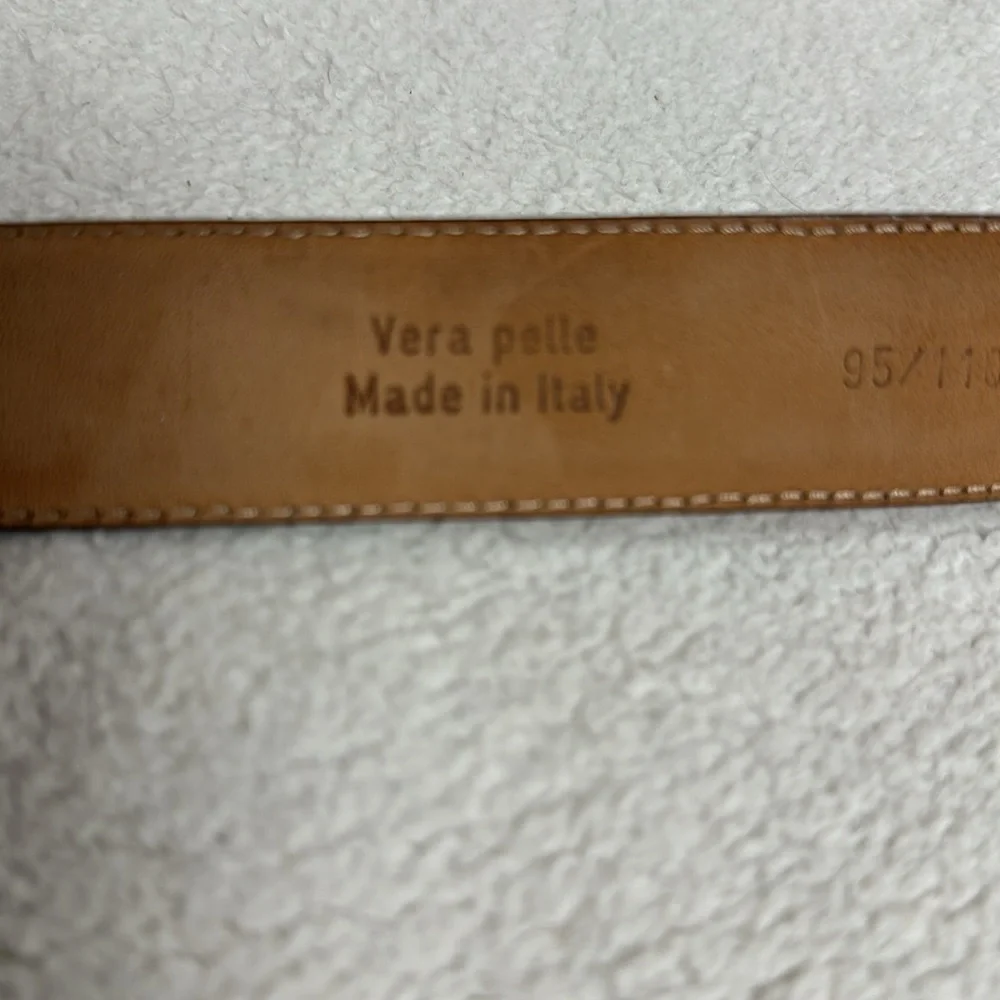 Vera Pelle Belt Women's Made in Italy, Carmel Brown Leather LIKE NEW (95/110)